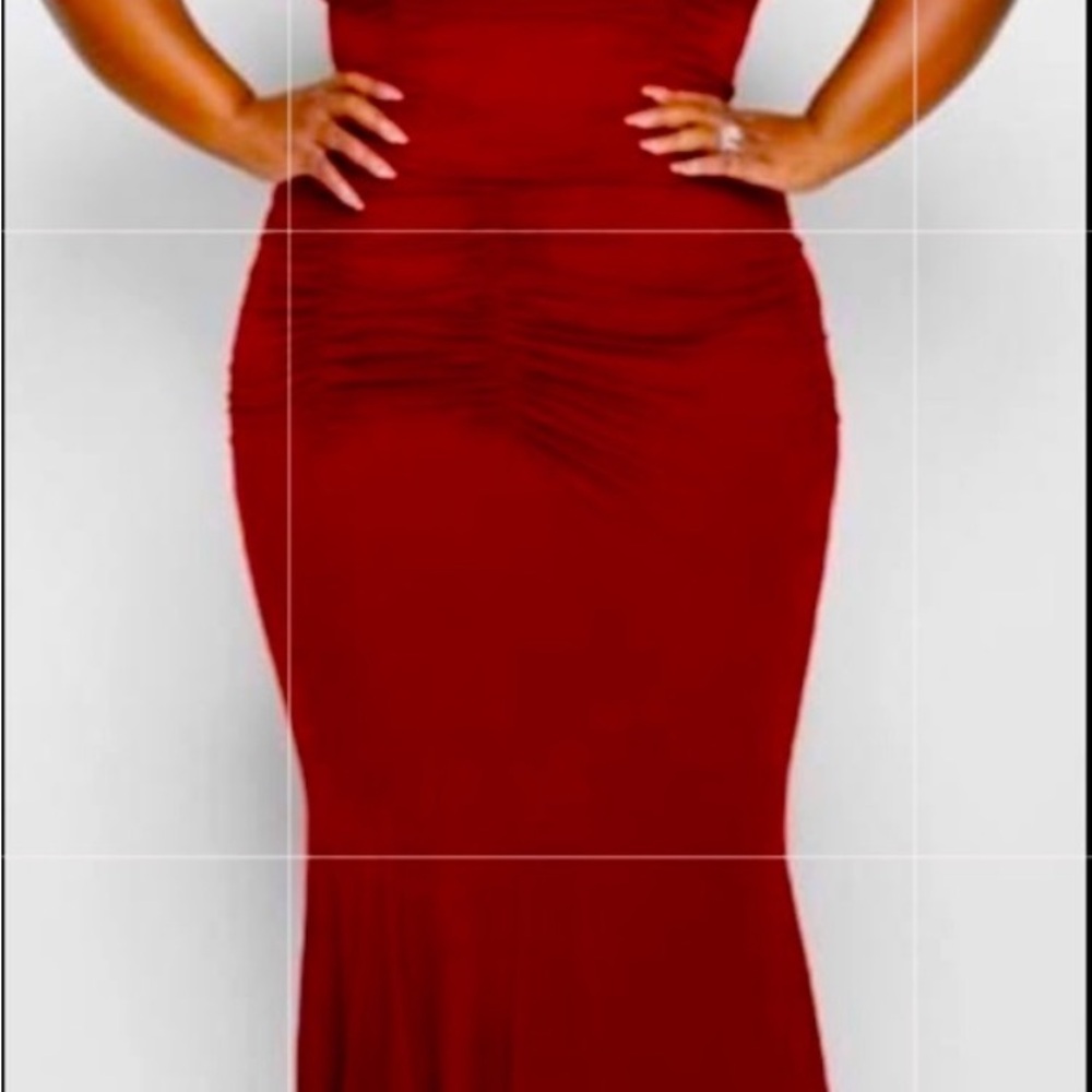 Red Strapless Bodycon Cocktail Dress